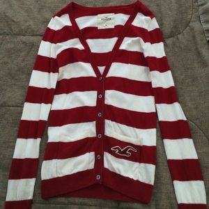 Red and White Cardigan