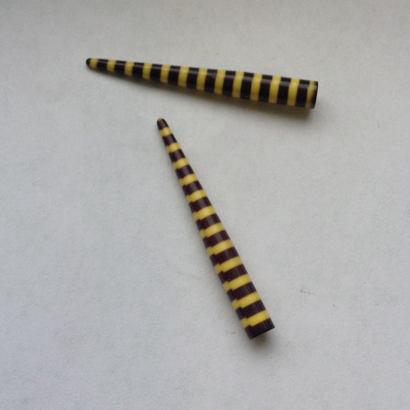 Black and yellow tappers earrings