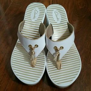 **SOLD** White Clarks