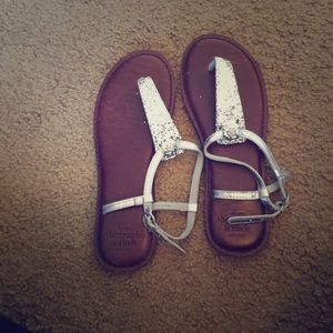 Glittered Leather Sandals