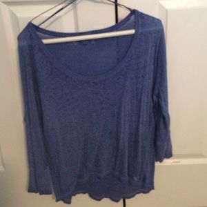 AE Blue Scoop Neck Top