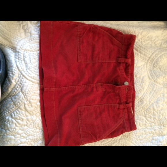 Red corduroy skirt