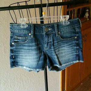 Decree dark denim shorts