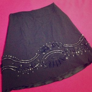 A-line black skirt