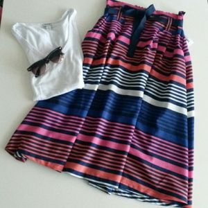 NWT Striped Midi Skirt