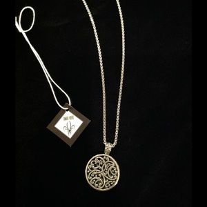 Necklace with Sterling Silver with Scroll Pendant