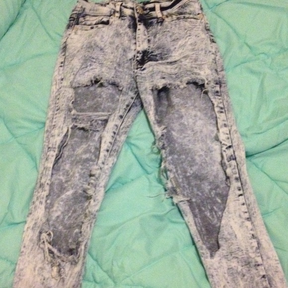 Bleached Like Denim Jeans - Picture 1 of 2