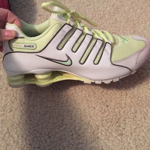 Lime green & white nike shox!! Worn 2x