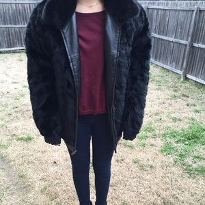 reversible mink/leather jacket