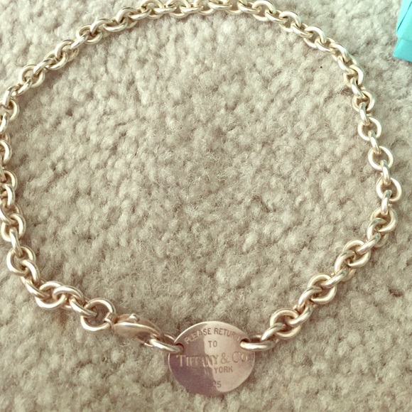 Authentic Silver Tiffany & Co. Oval tag Necklace