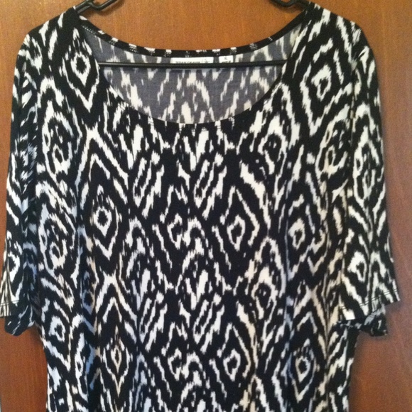 Black and white dress.