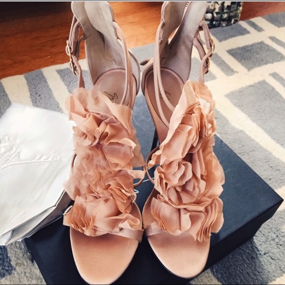 Giuseppe Zanotti Nudish/Blush Ruffle Sandals