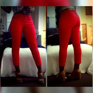 Skinny, Red Ann Taylor ankle curve skinny Jean