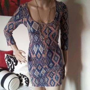 Southwestern print stretchy dress