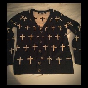 black cross sweater