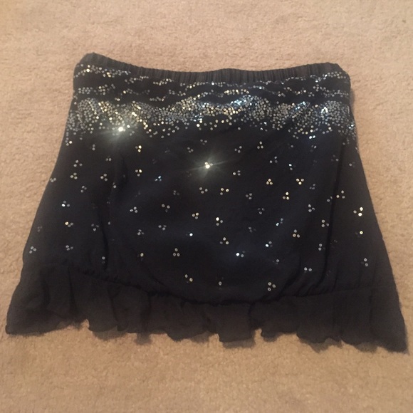 Express sequin strapless top