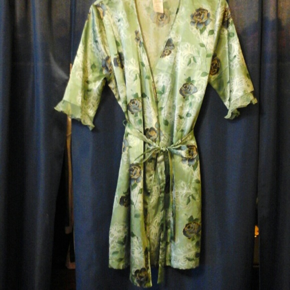 Floral silk robe