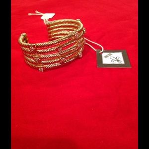 Bracelet Gold Plated Cable Bangle