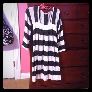 Express gray and white dress