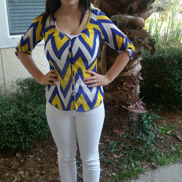 Chevron Blouse and cheetah blouse bundle