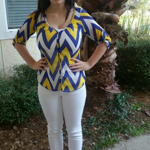 Chevron Blouse and cheetah blouse bundle