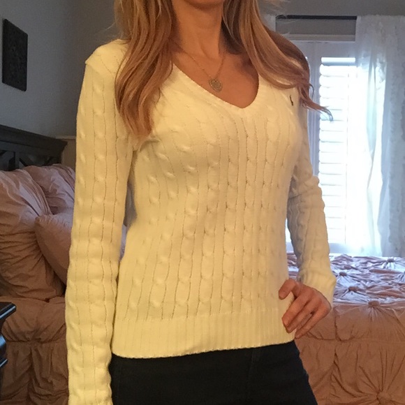 Sold as Bundle: Ralph Lauren Cabled V-neck Sweater - Picture 3 of 4