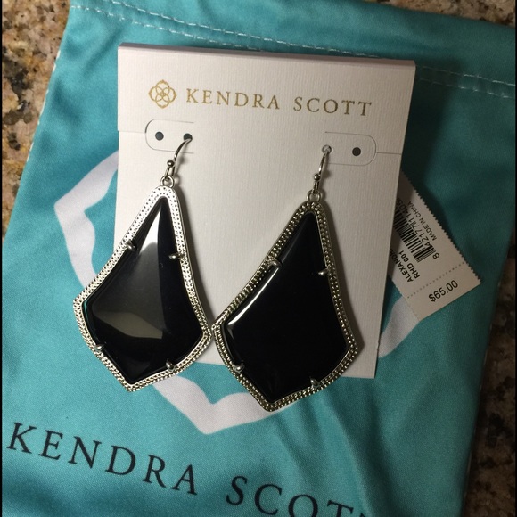 Kendra Scott Alexandra black with silver setting