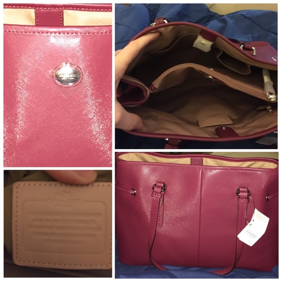 COACH PEYTON LEATHER DRAWSTRING CARRYALL - Picture 3 of 4