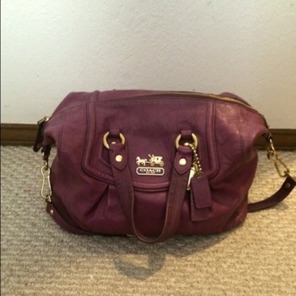 Purple Leather Coach Purse