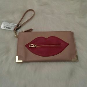 Pink Red Lips Wristlet