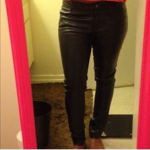faux leather black pants