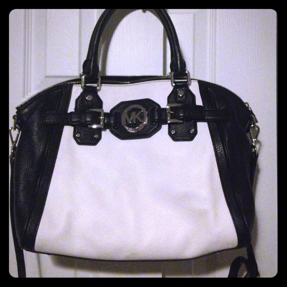 Black & White Michael Kors Hudson Tote