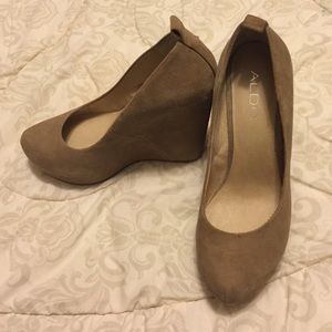 ALDO nude wedges
