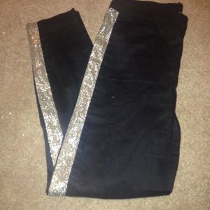 Black pants with gold sparkled sides