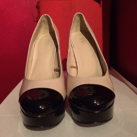 Cream and Black Heels