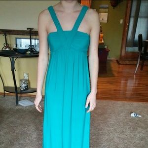 Long teal dress