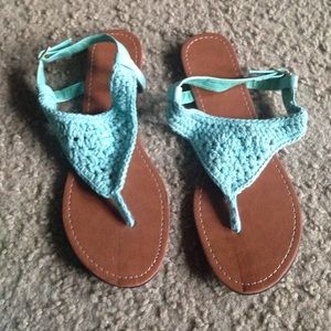 Turquoise Crotchet Sandals