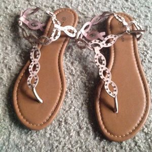 Pink Bedazzled Sandals