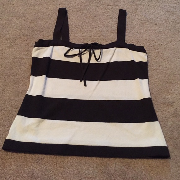 Chocolate brown and white stripe rayon top