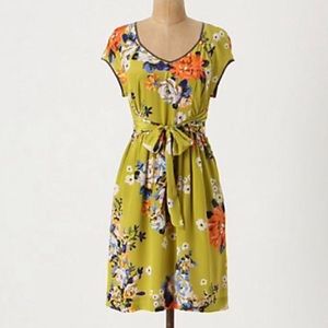 Chartreuse shoots dress from Anthropologie