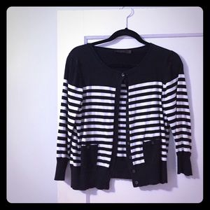 Black and white striped cardigan from the Limited