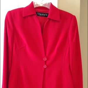 Tahari Petite Red Skirt Suit