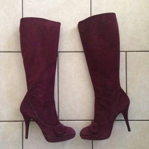 Louis Vuitton Aubergine Chelsea Knee High Boots