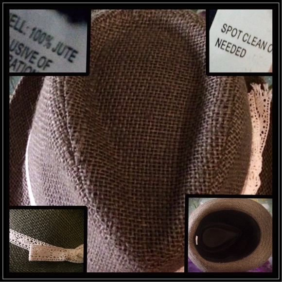 HP NEW LISTING❤️100% JUTE FEDORA /CROCHET BOW - Picture 2 of 3