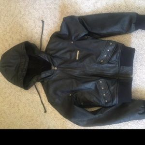 Black leather jacket