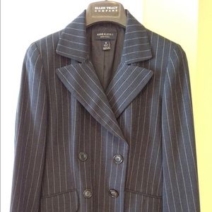 Anne Klein II Petite Navy Blue Pin Stripe Skirt