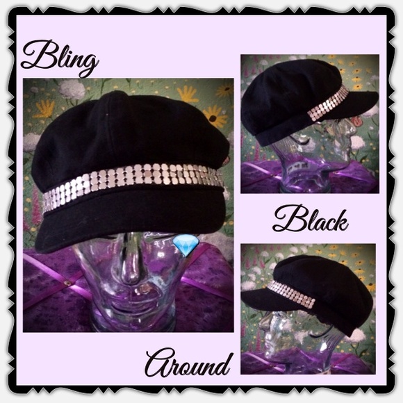 ๐TT HP 2/13โค๏ธBLING BLACK NEWSBOY - Picture 1 of 3