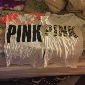 2 pink xs small shirts