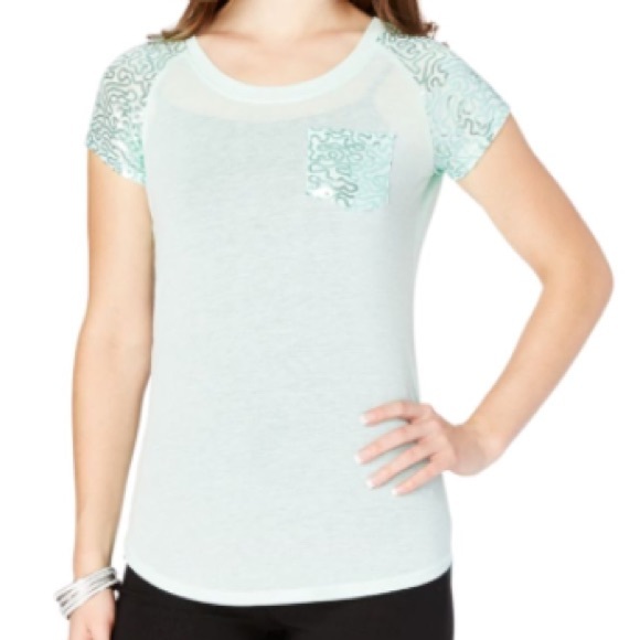 Mint green sparkly shirt