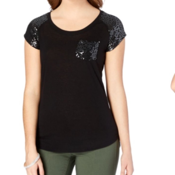 Black sparkly t shirt